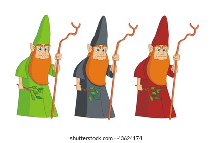 Sorcerer leprechaun magician vector illustration cartoon