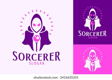 Sorcerer Magic Wand Supernatural Logo Design