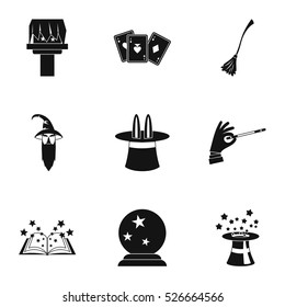Sorcery icons set. Simple illustration of 9 sorcery vector icons for web