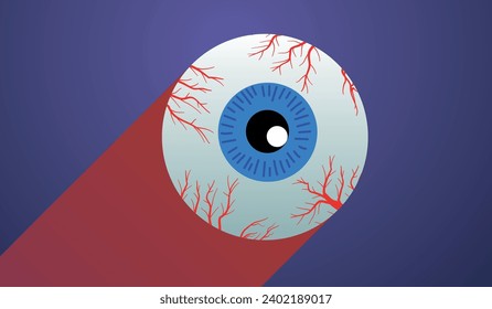 Sore eye normal and inflamed conjunctiva vector conjunctivitis eyeball disease infection and inflammation redness pupil and iris healthcare and medici