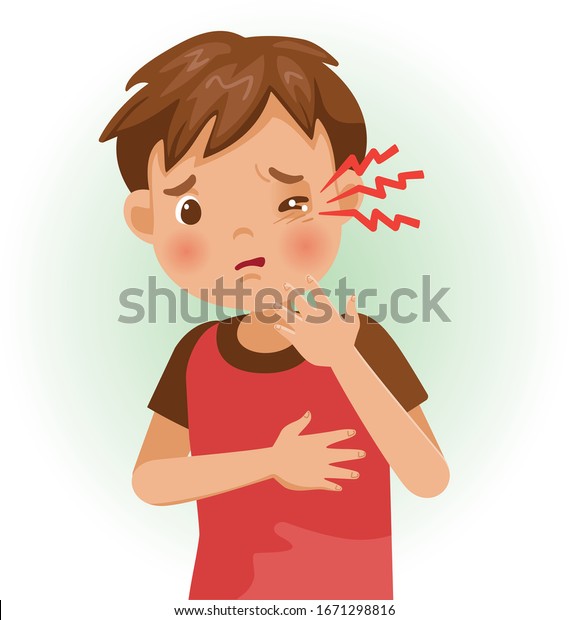 Sore Eyes Boy Sick Sick Person Stock Vector Royalty Free