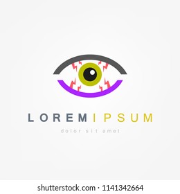 Sore eyes, red eyes icon. Vector illustration
