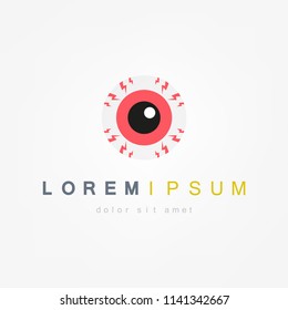 Ojos irritados, ícono de ojos rojos. Ilustración del vector