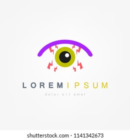 Sore eyes, red eyes icon. Vector illustration