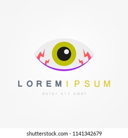 Sore eyes, red eyes icon. Vector illustration