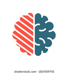 Sore human brain colored icon. Cerebral edema, infected organ, stroke, brain cancer symbol