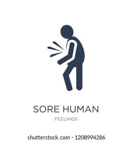 sore human icon. Trendy flat vector sore human icon on white background from Feelings collection, vector illustration can be use for web and mobile, eps10