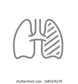 Sore Human Lung Line Icon Respiratory Stock Vector (Royalty Free ...