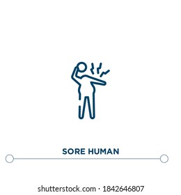 icono del vector de contorno humano. ilustración de elemento simple. borrar el icono de contorno humano del concepto de sentimientos editables. se puede usar para web y móvil
