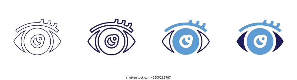 Sore eyes​ icon in 4 different styles. Thin Line, Line, Bold Line, Duotone. Duotone style. Editable stroke.