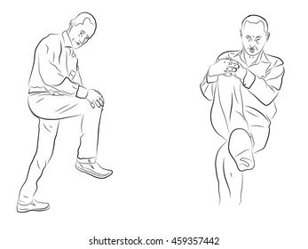 sore knees, a man clinging to the knee