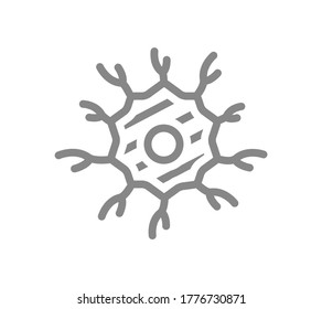 Sore Nerve Cell Line Icon. Neuron Illness, Infected Neural Tissue, Neural Atrophy Symbol