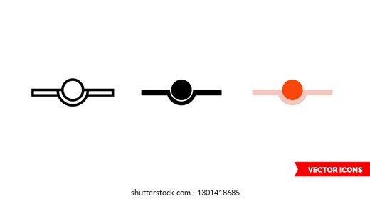 Sore point icon of 3 types: color, black and white, outline. Isolated vector sign symbol.