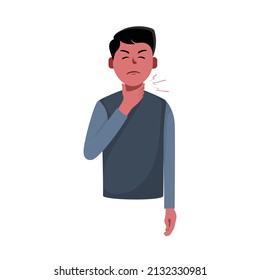 sore throat character vector illustration