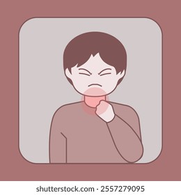 Sore throat, cold, tonsillitis, sore throat illustration