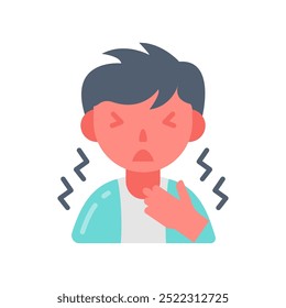 Sore Throat Flat Icons, Vector illustration