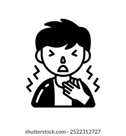 Sore Throat Glyph Icon, Vector illustration