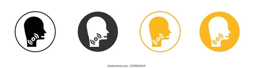 Sore throat icon black and white vector outline sign