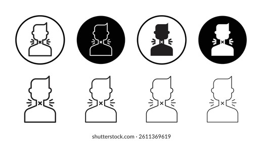 Sore throat icon Flat art illustration in outline