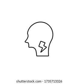 Sore throat icon. Influenza, coronavirus symptom. Disease, illness sign. Line icon design for perfect medical and health care concept. 