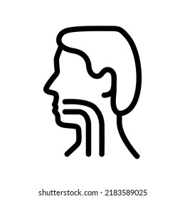 icono de garganta aislada ilustración editable