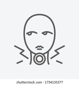 Sore throat icon line symbol. Isolated vector illustration of icon sign concept for your web site mobile app logo UI design.