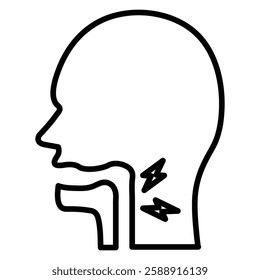 Sore throat icon Outline vector symbol sign