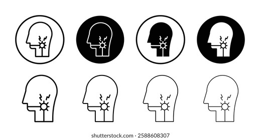 Sore throat icon Simple outline vector logo