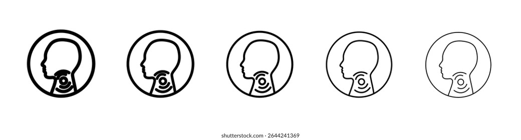 Sore throat icon thin outline logo mark set