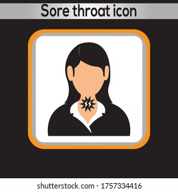 Sore throat icon. vector graphics
