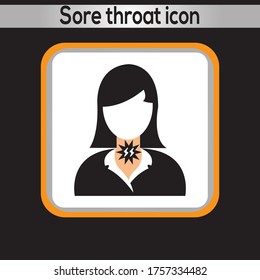 Sore throat icon. vector graphics