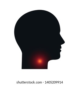 Sore throat. Isolated vector icon
