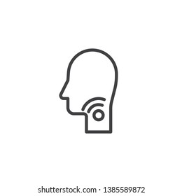 Sore throat line icon. linear style sign for mobile concept and web design. Laryngitis outline vector icon. Symbol, logo illustration. Pixel perfect vector graphics