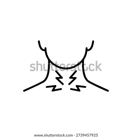 Sore Throat Line Icon Neck Pain Symptom Of Influenza Black And White Medical Vector Illustration