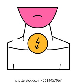 sore throat line icon vector. sore throat sign. isolated symbol illustration