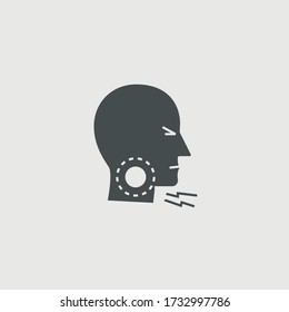 Señal de ilustración de icono del vector de garganta
