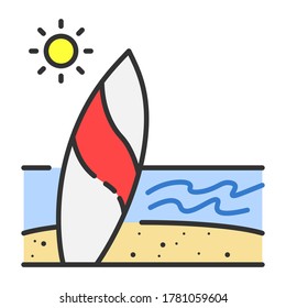 sorfboard on beach for summer holiday element