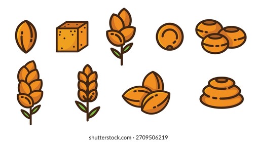 Sorghum-Symbole, Vektorgrafik. Vektor 