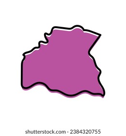 Soriano state map vector of Uruguay country