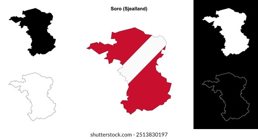 Soro municipality outline map set