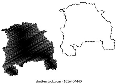 Sorocaba City and Municipality (Federative Republic of Brazil, Sao Paulo State) map vector illustration, scribble sketch City of Sorocaba map
