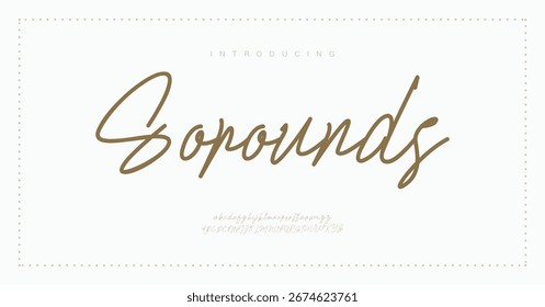 Sons Tipo de Marca Elegante de Assinatura. Modelo de efeito de texto editável de script manuscrito . ilustração de vetor 
