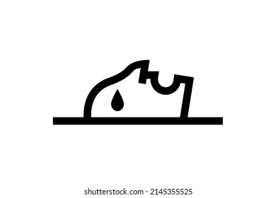 Sorrow and grief vector sign. Tear eyes, crying icon design isolated on white background. Vector logo