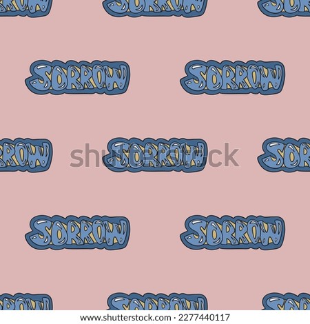 Sorrow sign vector seamless pattern. Repeat elements background for textile, design, fabric, cover etc.