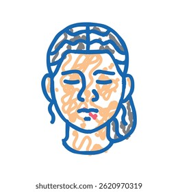 sorrow woman expression doodle icon sketch vector. sorrow woman expression sign. isolated symbol illustration