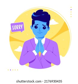 sorry and apologize concept illustration