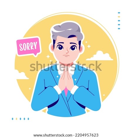 sorry and apologize concept illustration