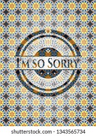 I'm so Sorry arabesque style emblem. arabic decoration.