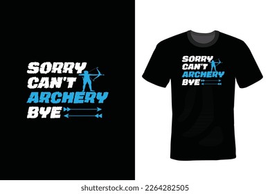 Diseño de camisetas de tiro con arco, vintage, tipografía