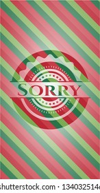 Sorry christmas colors emblem.